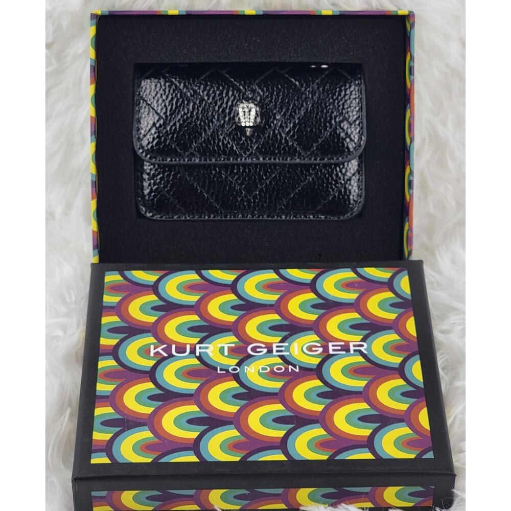 Designer Micro Mini Purse Black Crossbody 24" Chain Magnetic Snap Bag Eagle New - Picture 10 of 10